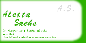 aletta sachs business card
